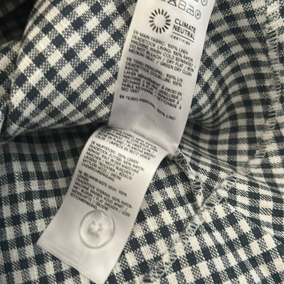 NEW Reformation Balia Midi Linen Dress in Slate Check Plaid Navy White | size 4 - Picture 13 of 16